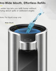 EKO Aroma Pro 13.5 fl oz Touchless Automatic Liquid Soap Dispenser-Stainless Steel – Extra-Wide Mouth, Effortless Refills