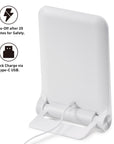 EKO iMira 1X Foldable 10.6" LED Mirror - White – Auto-Off after 20
Minutes for Safety - Quick Charge via
Type-C USB