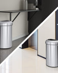 EKO Urban Semi-Round Open Top Can Commercial Grade – 60L / 16 Gal – Wall Hugger