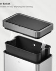 EKO Mirage-X Sensor Trash Can with Liner – 47Liter / 12.4 Gallon - Stainless Steel – Inner Bucket - Removable for easy emptying and cleaning