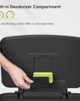 EKO Hudson 75Liter / 19.8 Gallon Step Trash Can with Bag Compartment - Matte Black – Built-in Deodorizer Compartment