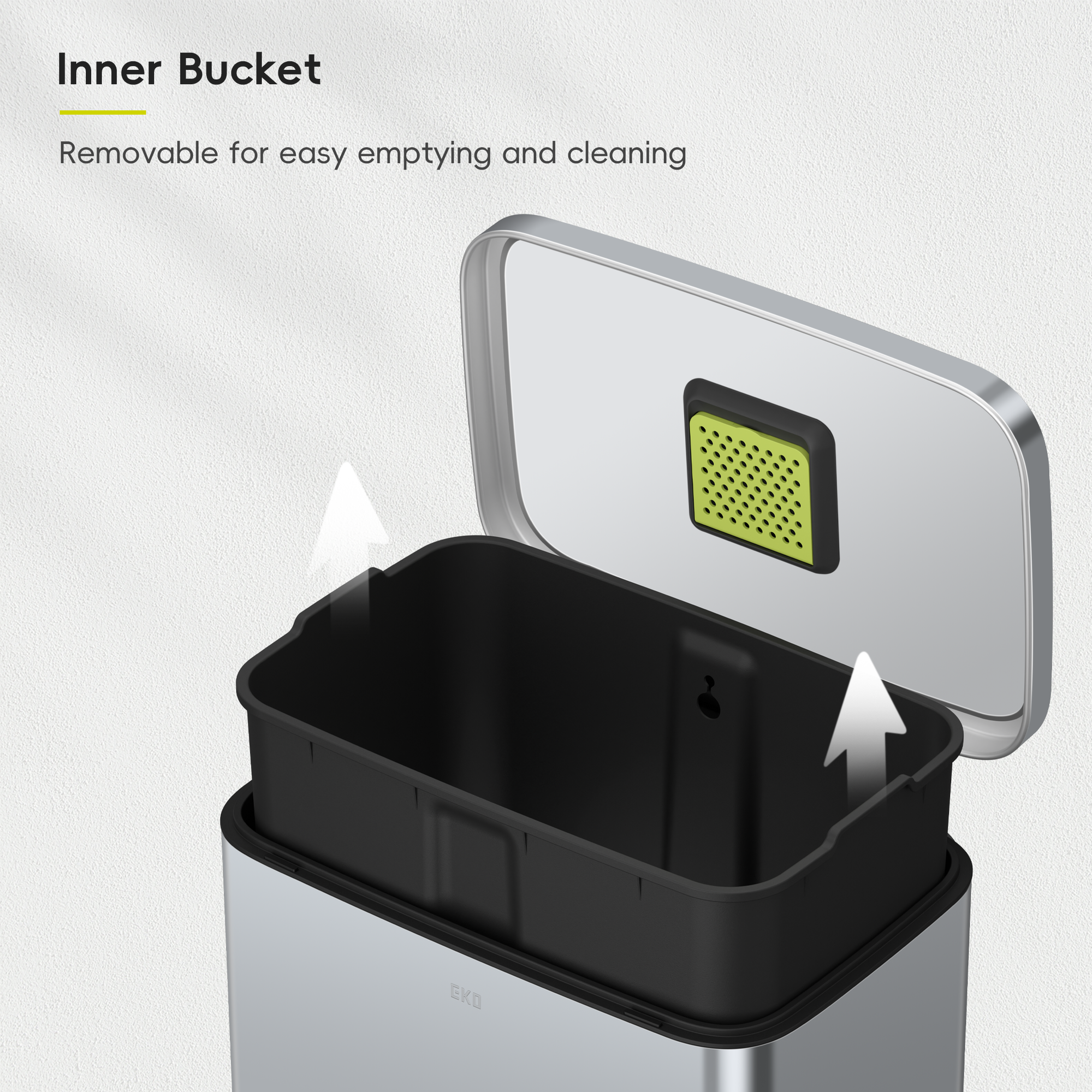 Madison Matte Grey Stainless Steel 50 Liter/13.2 Gallon Step Trash Can