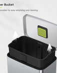 Madison Matte Grey Stainless Steel 50 Liter/13.2 Gallon Step Trash Can