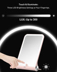 EKO iMira 1X Foldable 10.6" LED Mirror - Touch & Illuminate: Three LED Brightness Settings at Your Fingertips