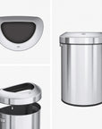 EKO Urban Semi-Round Open Top Can Commercial Grade – 60L / 16 Gal – Easy Changes