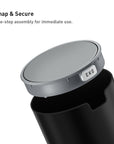 EKO Fandy Table Bin with Swing-Top Lid - Black 1.5L / 0.4 Gal – Snap & Secure