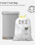 Hudson 50 Liter / 13 Gallon Step Can with Bag Compartment - Matte Stainless Steel
