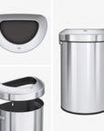 Urban 21 Gallon Semi-Round Open Top Waste Bin, 80L – Easy To Open