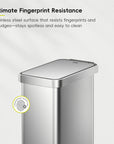 Hudson Slim 50L / 13.2 Gallon Matte Stainless Steel Kitchen Step Trash Can with Lid