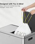 EKO Code B - 2.6 Gallon Easy-Dispense Roll Trash Bag - 80 Count (7-10L) – Designed with You in Mind - Enjoy quick and hassle-free bag changes, every time