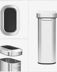 EKO Urban Slim Open Top Trash Can Commercial Grade - 90L / 23.7 Gal – Easy to Assemble