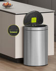 Mirage Semi-Round 47 Liter / 12.4 Gallon Motion Sensor Trash Can - Matte Stainless Steel