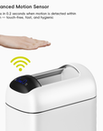 Astro 10L / 2.6 Gallon Slim Sensor Trash Can with Butterfly Lid-Matte White