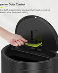 Mirage Semi-Round Motion Sensor Trash Can, 47 Liter / 12.4 Gallon, Matte Black