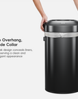 Urban Round Open Top Can Commercial Grade - 60L / 16 Gal - Black Stainless Steel