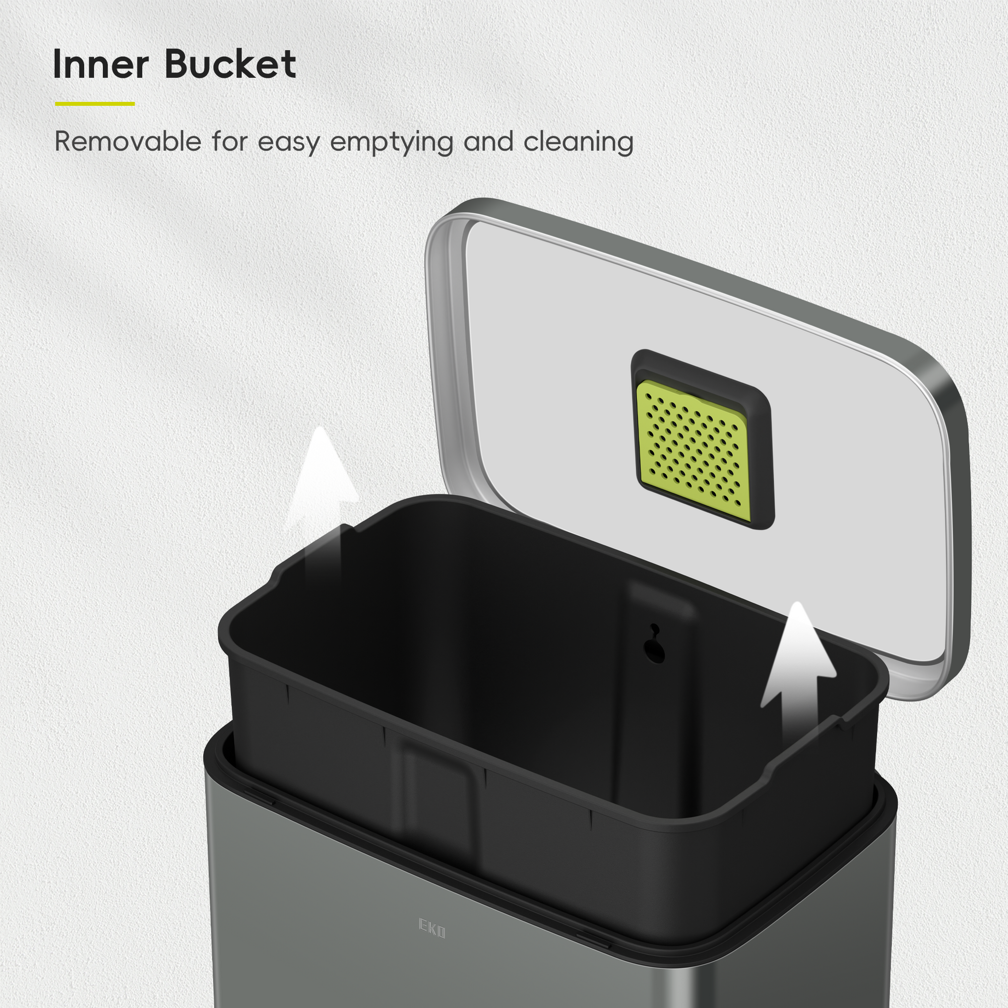 Madison Nardo Grey Stainless Steel 50 Liter/13.2 Gallon Step Trash Can