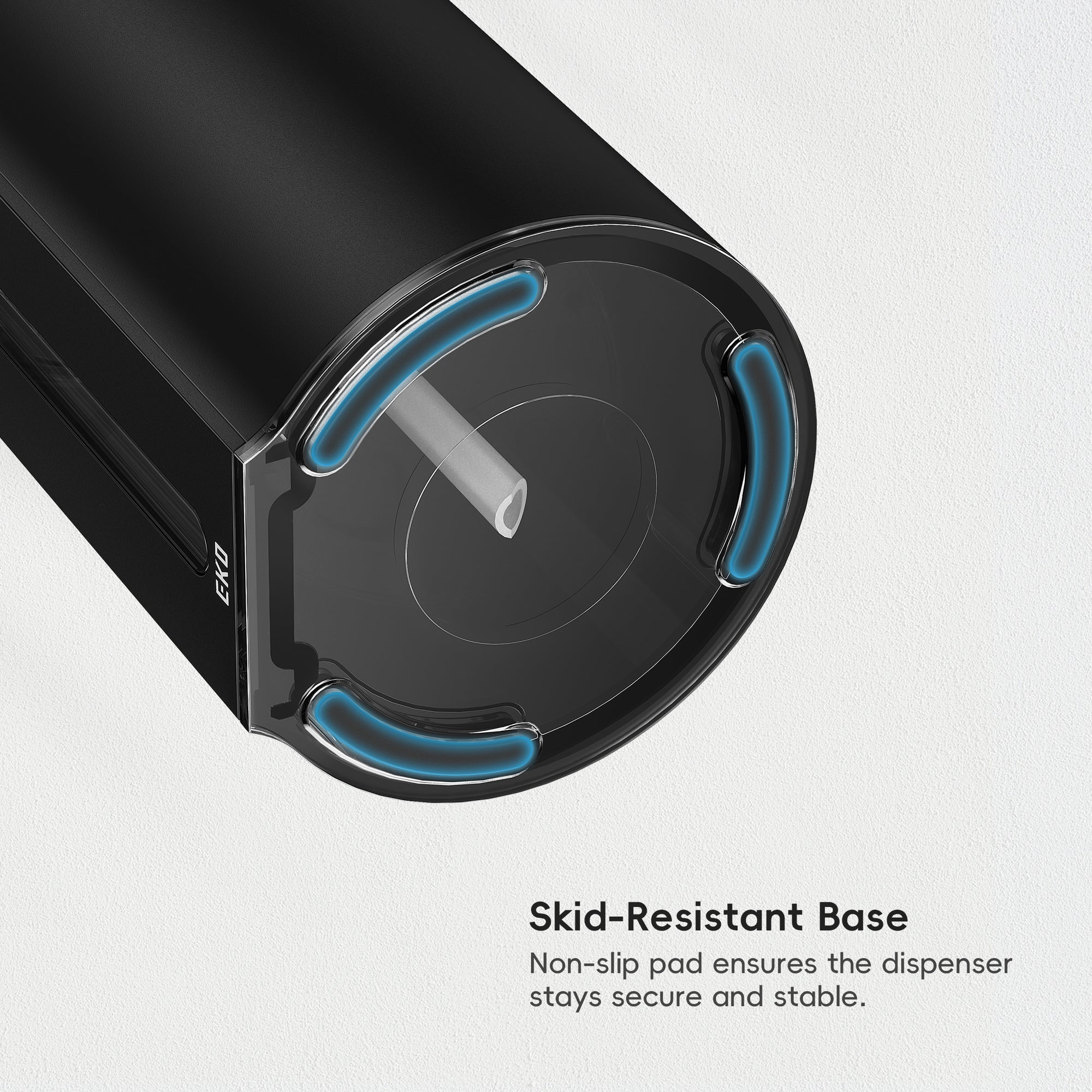 EKO Aroma Smart Liquid Soap Dispenser - Matte Black – Skid-Resistant Base - Non-slip pad ensures the dispenser stays secure and stable