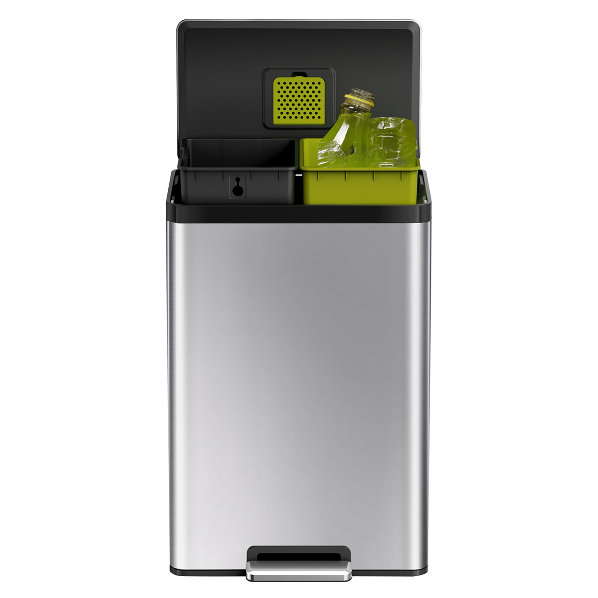 EKO EcoCasa II Step Recycling Can - Dual Compartment 20L+20L – Open