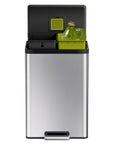 EKO EcoCasa II Step Recycling Can - Dual Compartment 20L+20L – Open