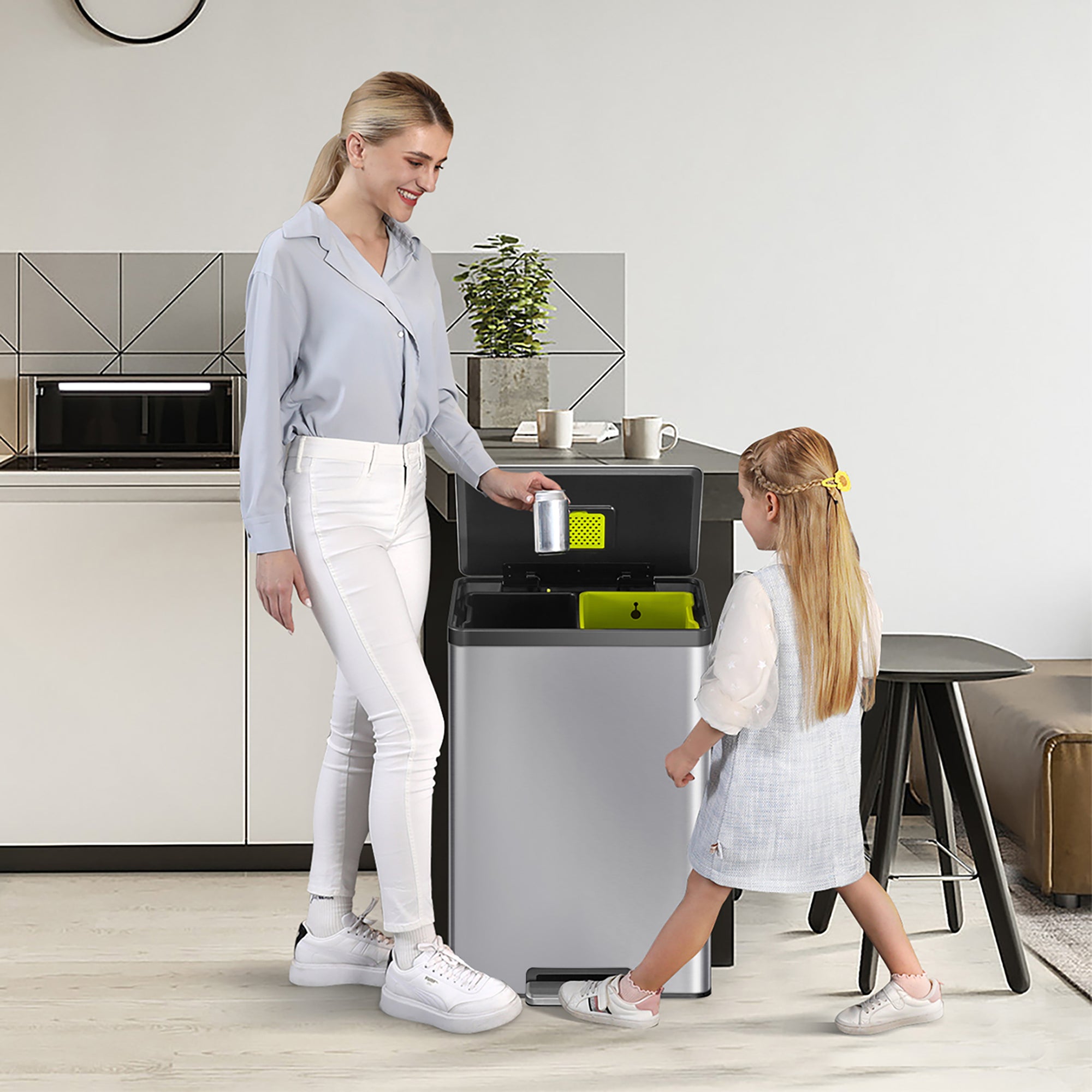 EKO EcoCasa II Step Recycling Can - Dual Compartment 20L+20L – Easy