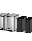 EKO EcoCasa II Slim Step Can with Liner 2 Pack Combo Set – 6L / 1.6 Gal – Black Liner