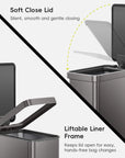 Hudson Slim 13.2 Gal Stainless Steel Step Trash Can-Gunmetal Gray