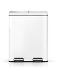 Edison 8+8 Gal Kitchen Trash Can with Dual Removable Liners-Matter White