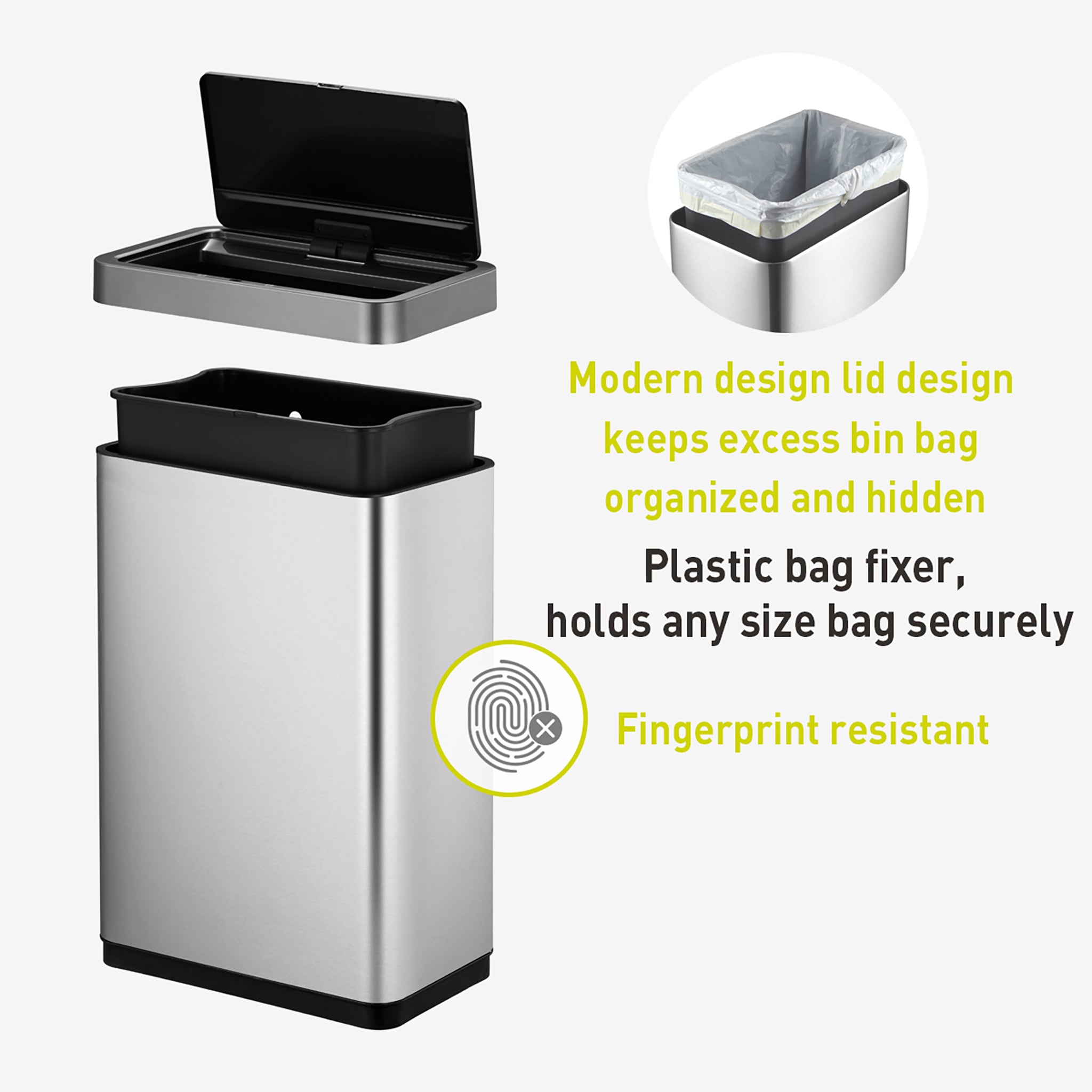 13 Gallon Extra-Wide Sensor Trash Can with Pet-Proof Lid