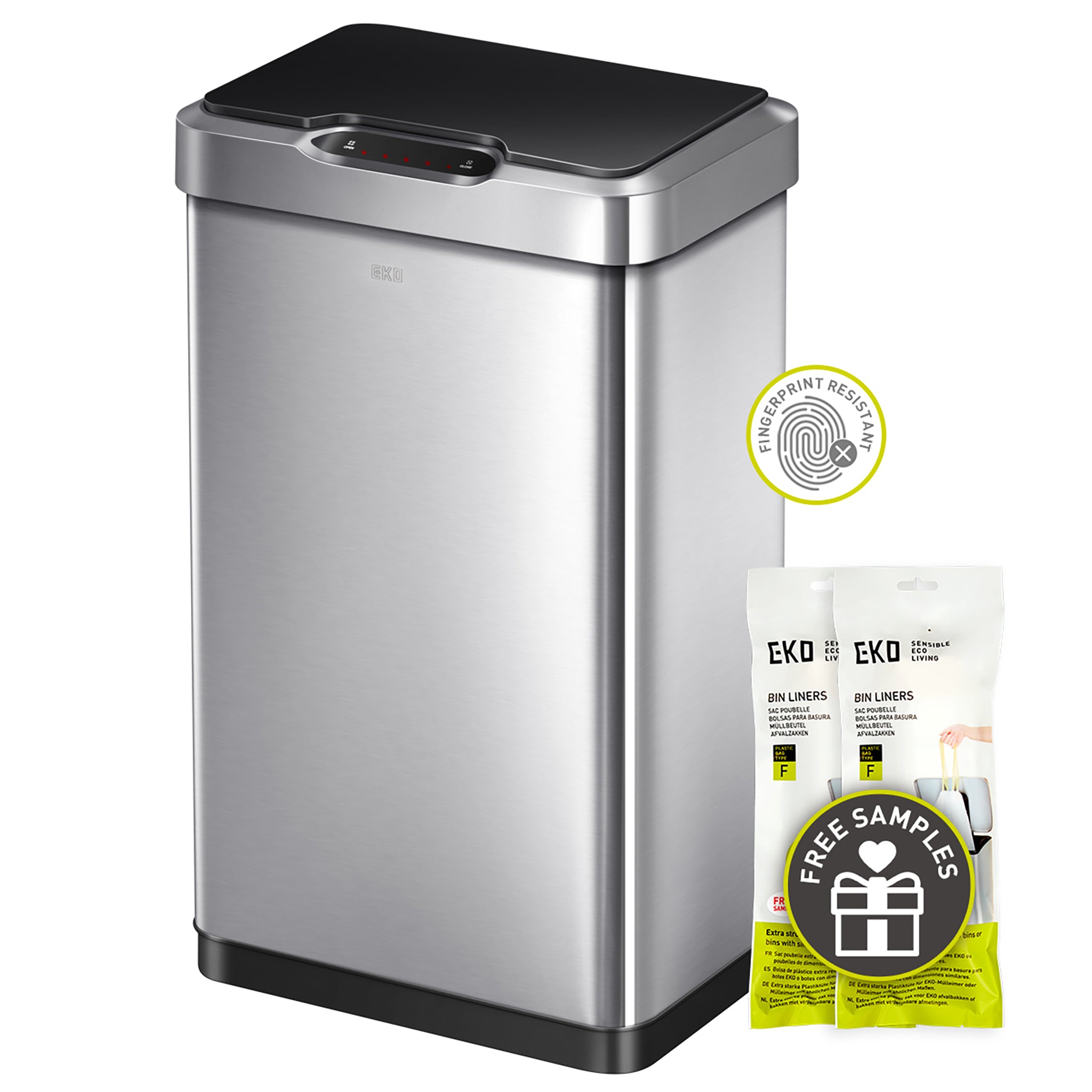Intelligent Touchless Sensor Stainless Steel Trash Can 13 Gallon