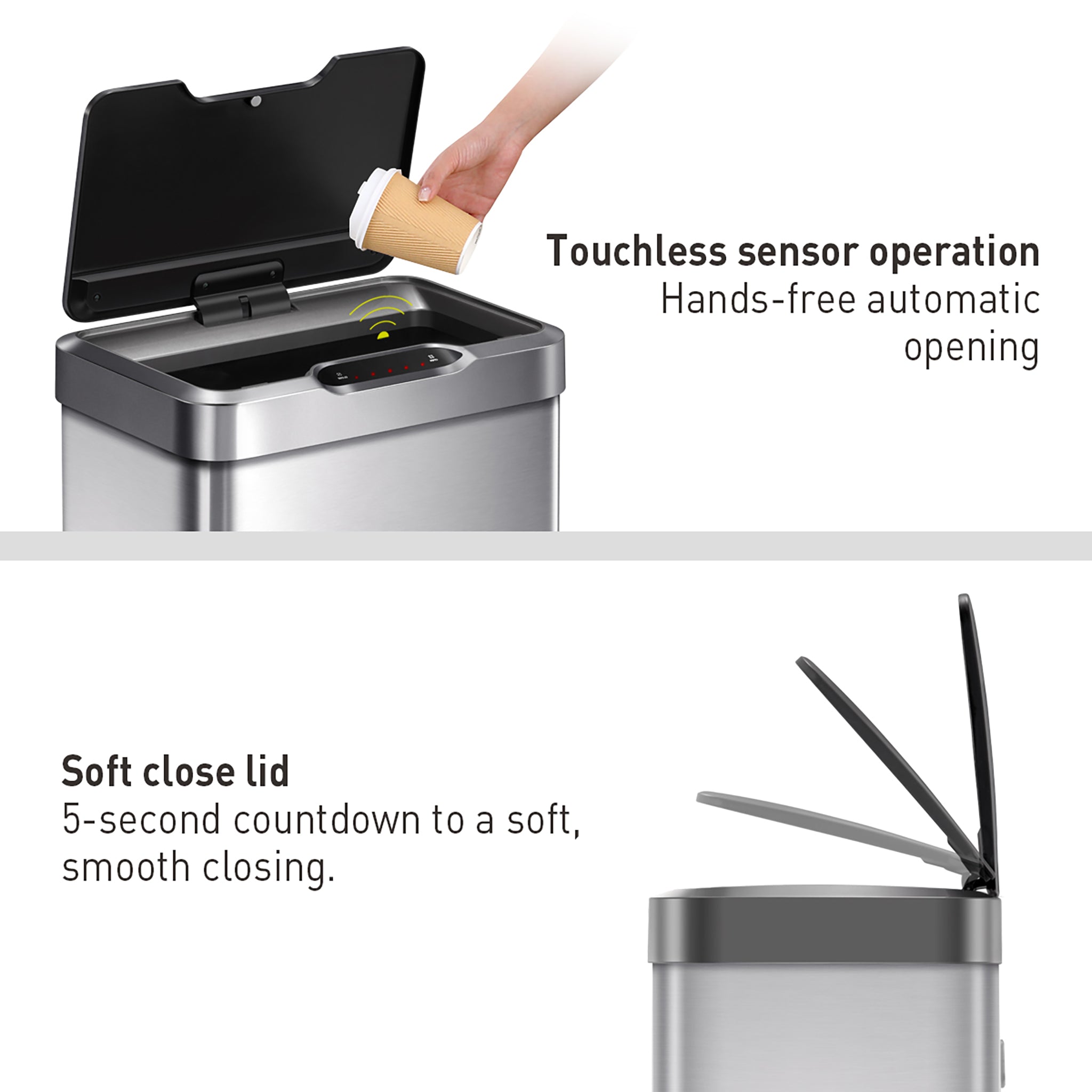 Mirage-T 50L / 13.2 Gal Motion Sensor Can - Stainless Steel – Home