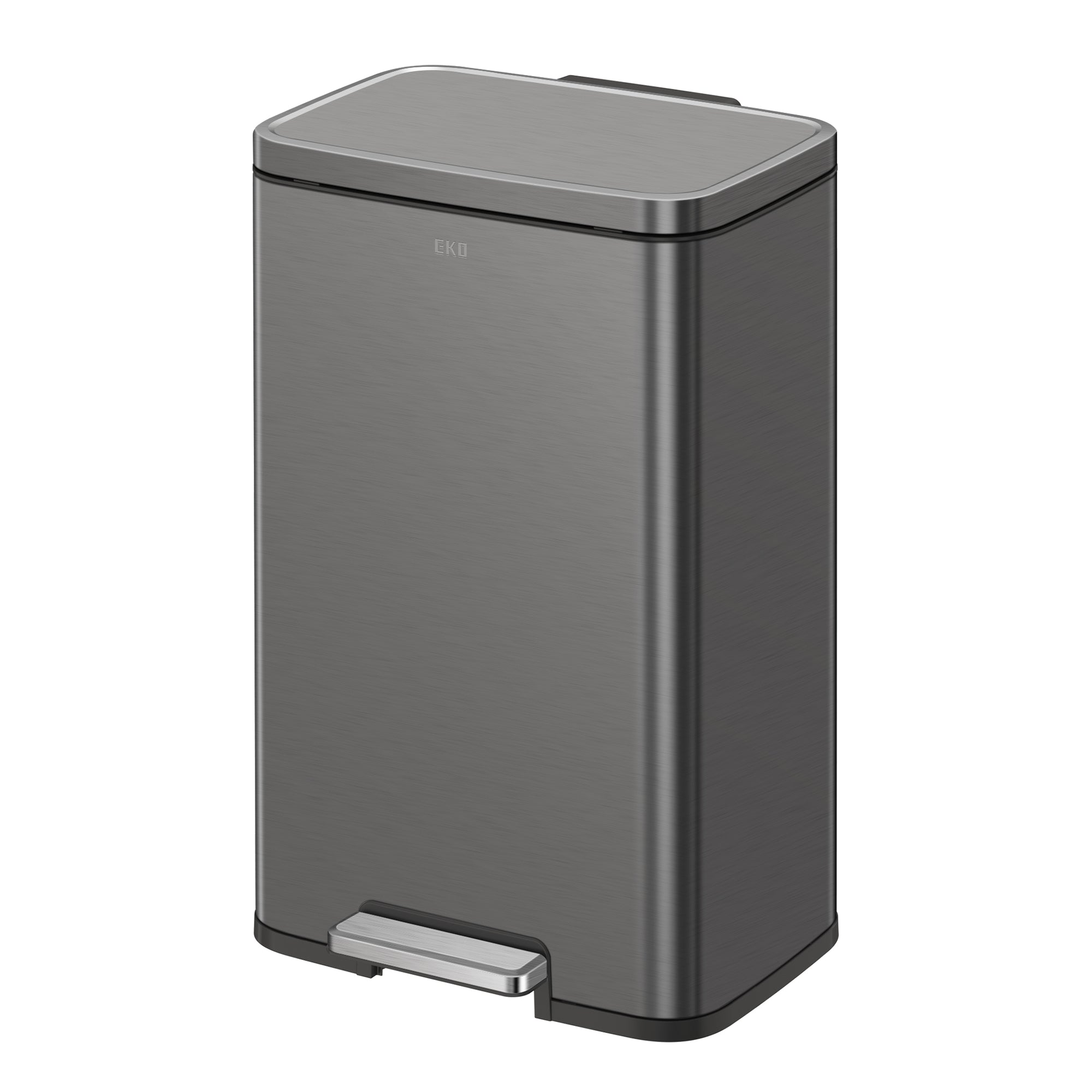 Madison Gunmetal Steel 50 Liter/13.2 Gallon Step Trash Can with Inner Liner