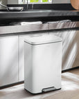 EKO Madison Step Can with Liner – 50L / 13.2 Gal - Matte White – Kitchen