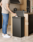 Nova 21 Gallon/80 Liter Black Stainless Steel Motion Sensor Trash Can