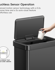 Nova 21 Gallon/80 Liter Black Stainless Steel Motion Sensor Trash Can