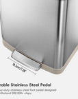 Hudson 75 Liter / 20 Gallon Step Can with Bag Compartment - Stainless Steel