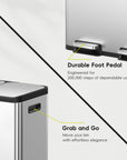 EcoCasa Step Recycling Can - Dual Compartment 30L+20L