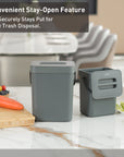 EKO Puro Compost Bin with Lid - Dark Gray 5L / 1.32 Gal – Convenient Stay-Open Feature