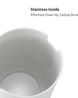 EKO Fandy Table Bin with Swing-Top Lid - White 1.5L / 0.4 Gal – Stainless Inside