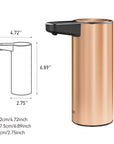 EKO Deluxe Aroma Smart Liquid Soap Dispenser - Rose Gold – Dimensions