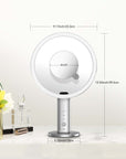 EKO iMira Ultra Clear 8" Sensor Mirror - Dark Gray 1X/5X – Dimensions