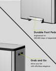 EKO EcoCasa II Step Recycling Can - Dual Compartment 36L+24L – Durable Foot Pedal - Grab and Go