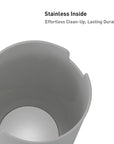EKO Fandy Table Bin with Swing-Top Lid - Gray 1.5L / 0.4 Gal – Stainless Inside
