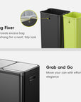 EcoCasa Dual Compartment 30L+20L Step Recycling Can - Matte Black