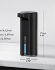 EKO Aroma Smart Liquid Soap Dispenser - Matte Black – Dimensions