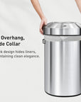 EKO Urban Round Open Top Can Commercial Grade - 60L / 16 Gal – No Overhang, Wide Collar