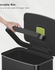 EKO Hudson 75Liter / 19.8 Gallon Step Trash Can with Bag Compartment - Matte Black – Movable Rim