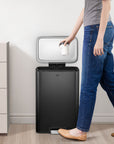 Maxwell Step On Foot Pedal Trash Can, 13.2 Gallon/50L Matte Black Steel