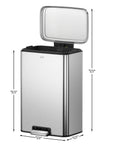 Maxwell Step On Foot Pedal Trash Can, 13.2 Gallon/50L Stainless Steel Finish