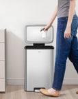 Maxwell Step On Foot Pedal Trash Can, 13.2 Gallon/50L Stainless Steel Finish