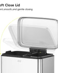 Maxwell Dual Compartment 20L+25L Step Trash Can, Brushed Stainless Steel Finish